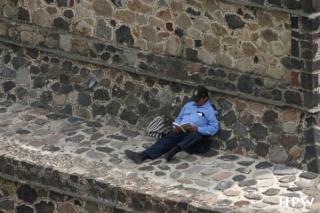 Teotihuacan, auch die Polizei macht Mittagspause