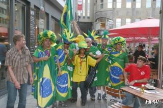 Brasilianische Fans in der Kölner City 